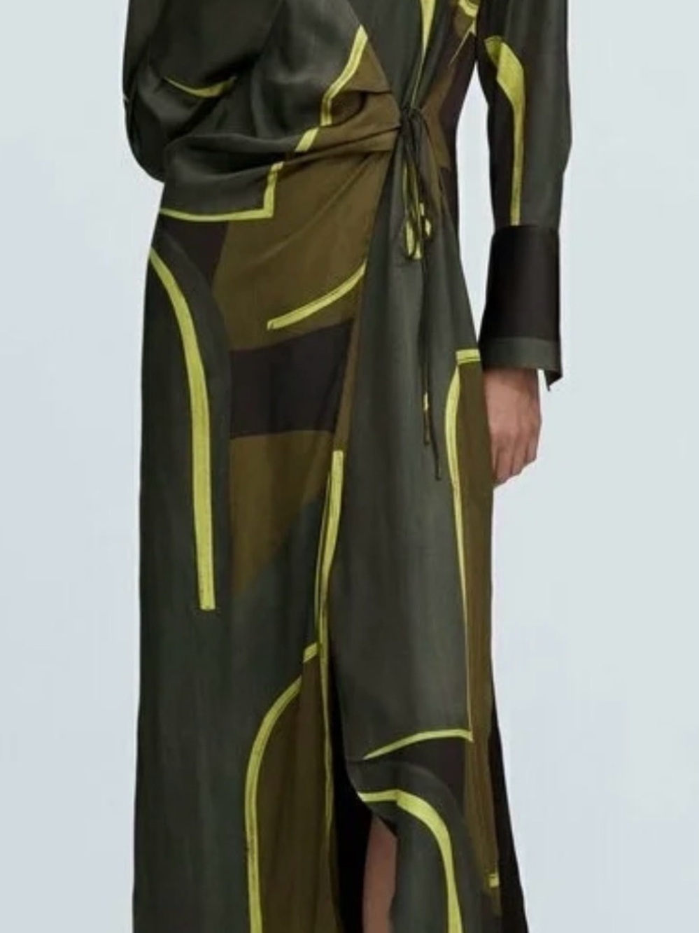 Massimo Dutti Olive Green and Black Jacket